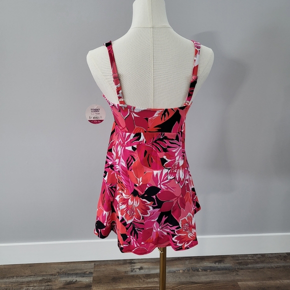 Swimdress Swimsuit Croft And Barrow Tropicana Bow Dress Floral Metallic Print - Picture 3 of 12